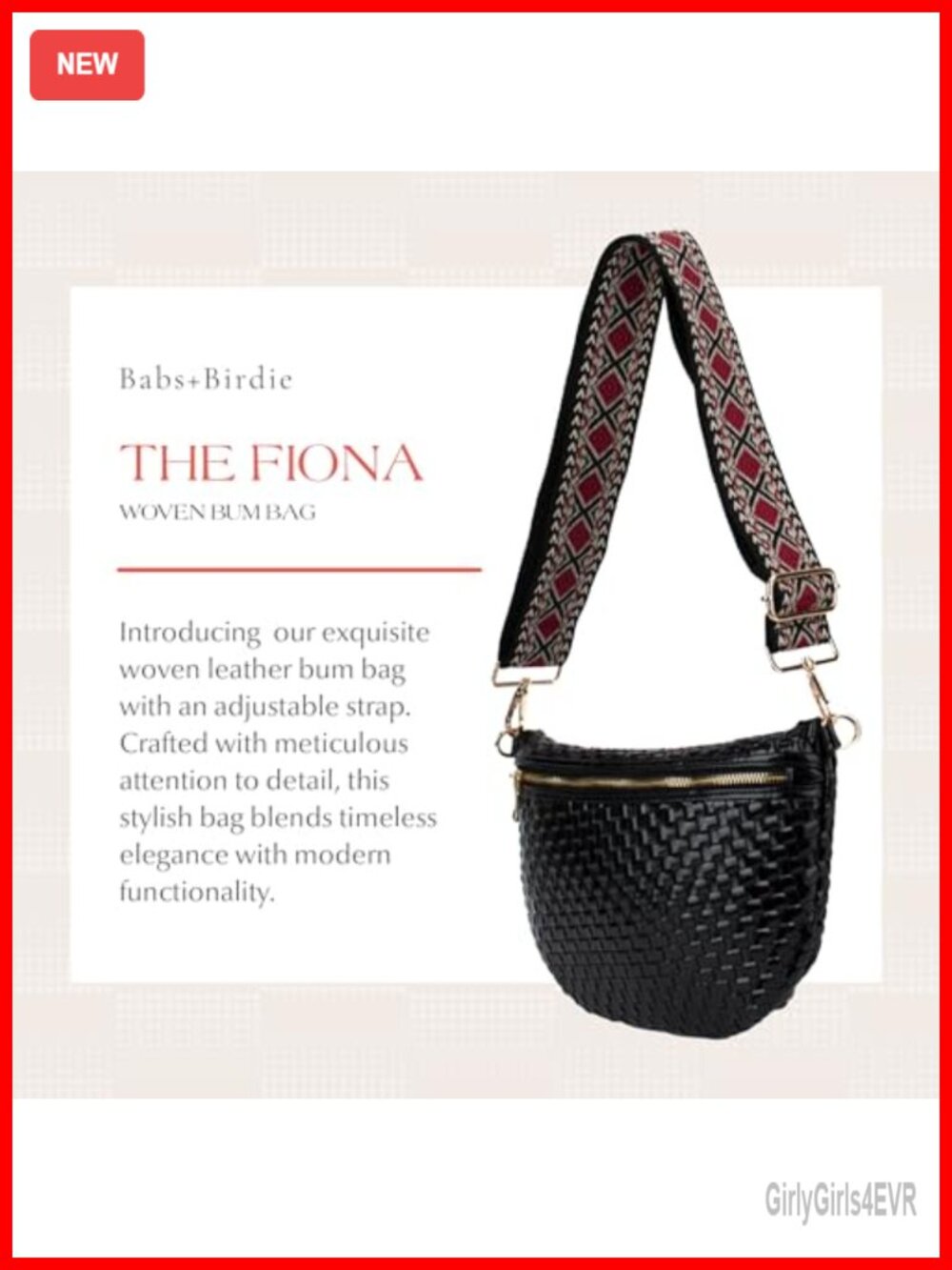 Woven Crossbody Bum Bag with Adjustable Strap Hands-Free Festival Bag - Picture 2 of 6